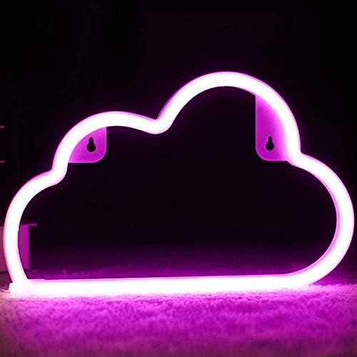נורת ענן של סימן ניאון - אורות ניאון של Fancci לאסתטיקה של עיצוב קיר | סוללת USB המפעילה שלטי ניאון לחדר שינה לילדים